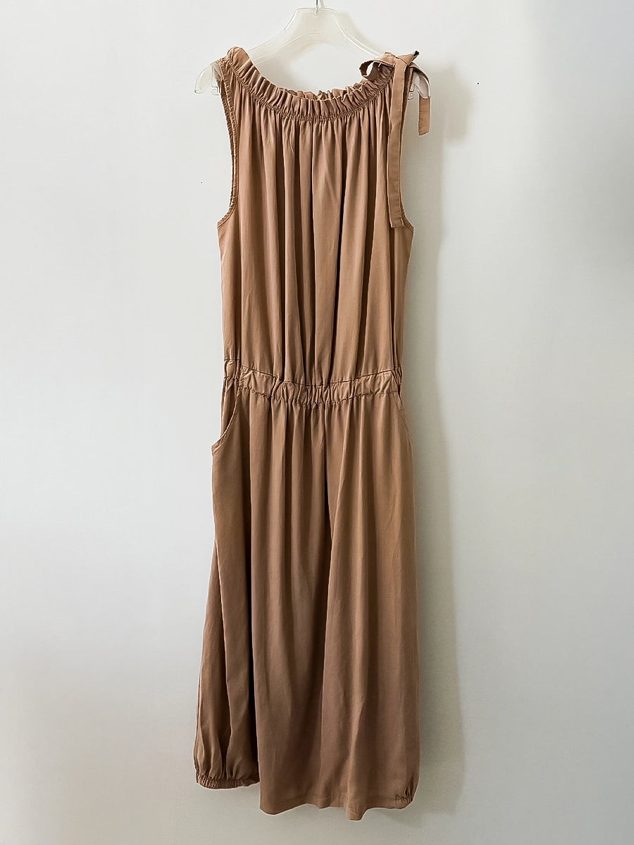 Sleeveless Gathered Maxi Dress