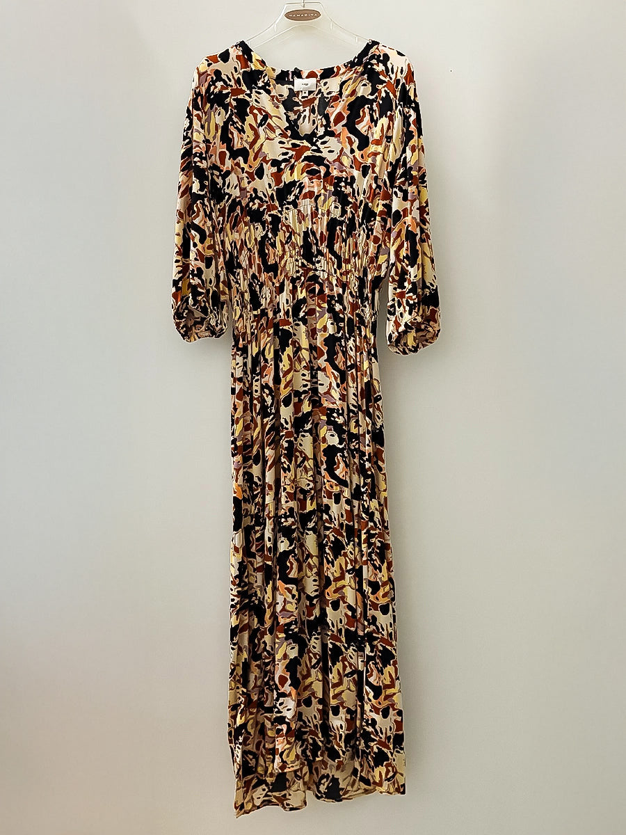 Multicolor Long Sleeve Boho Dress