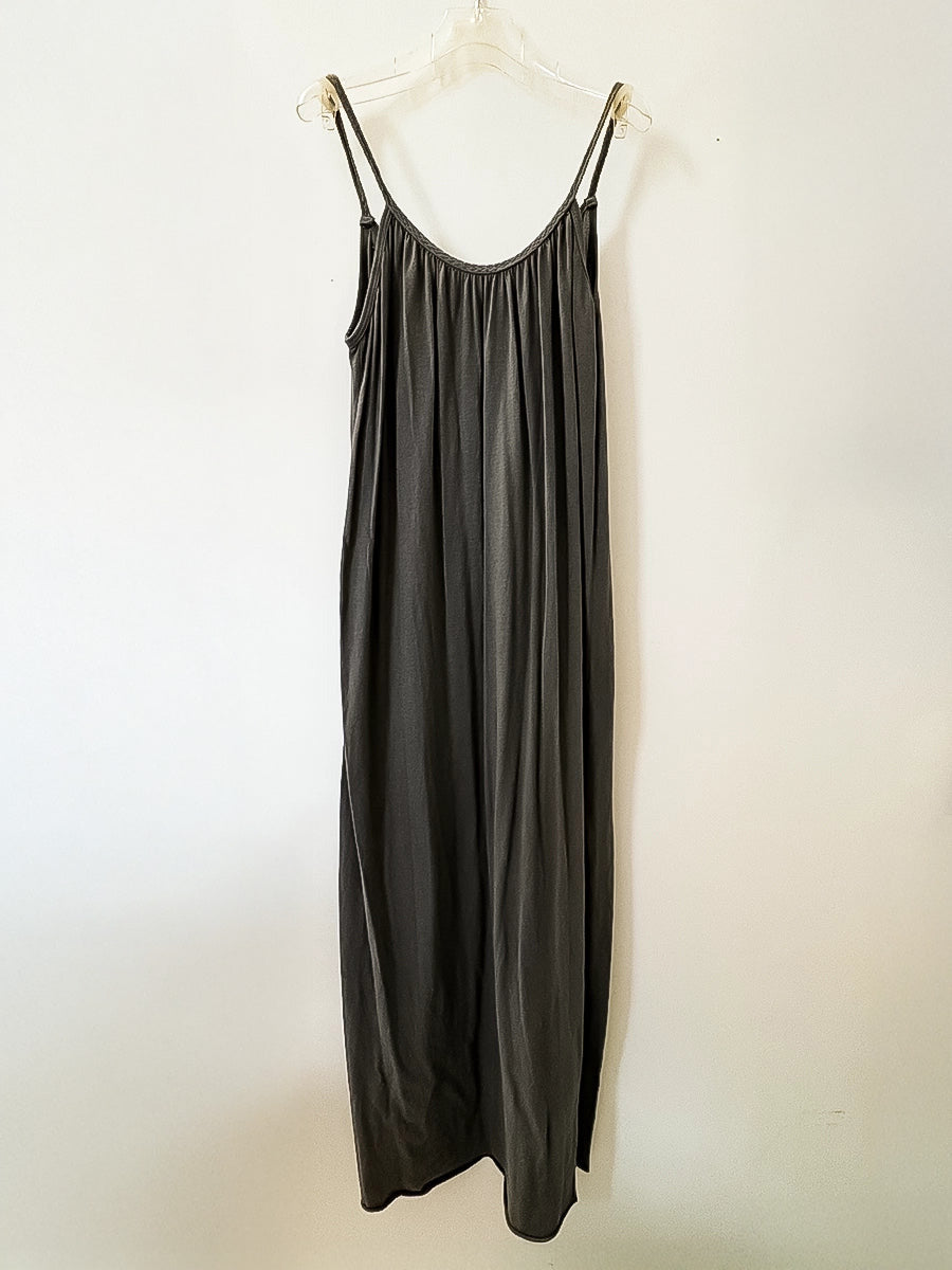 Spaghetti Strap Maxi Dress – Charcoal Grey