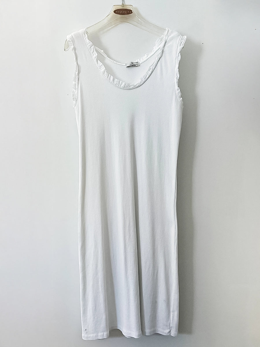 Classic White Sleeveless Summer Dress