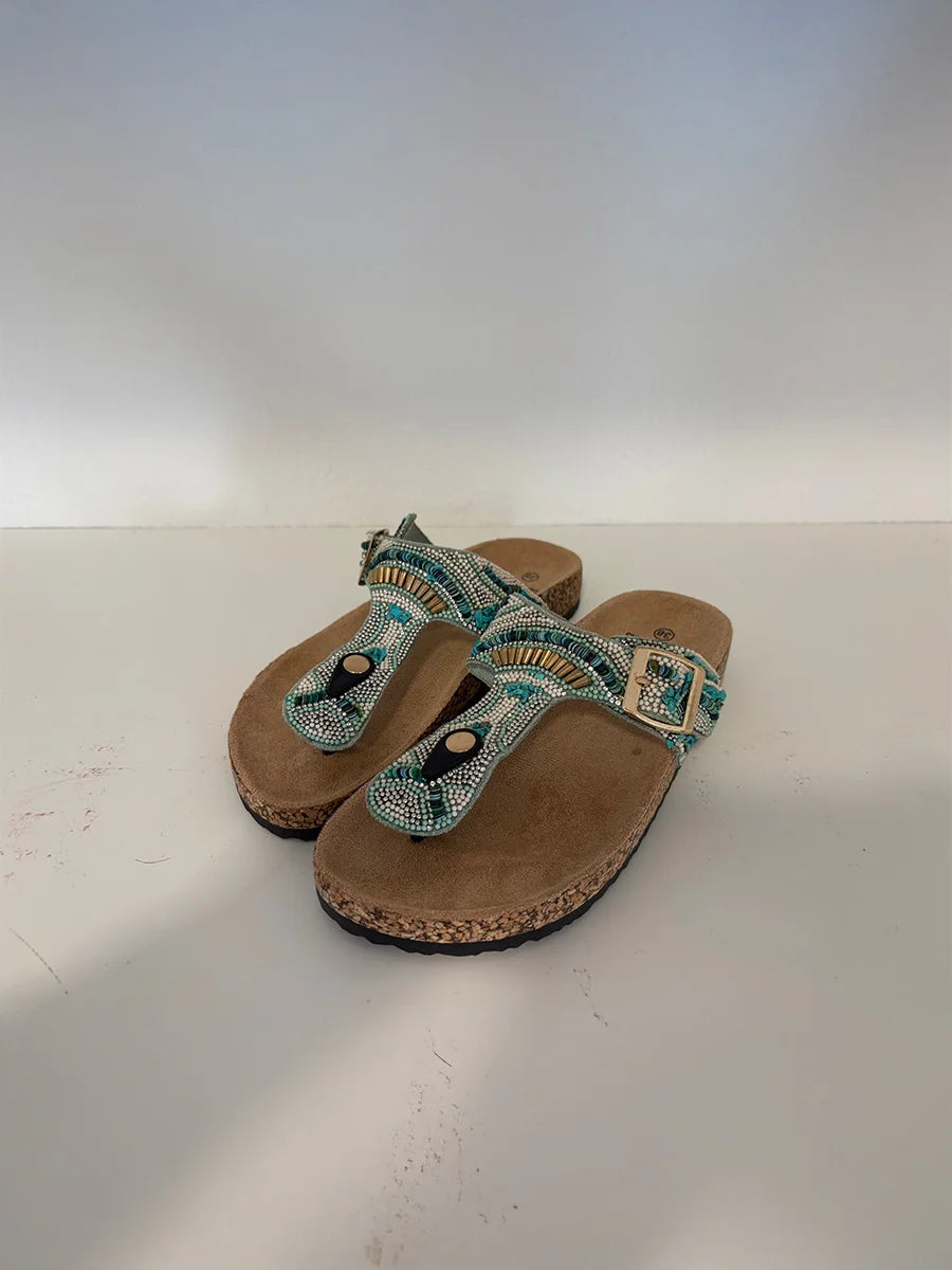 Beaded Strap Summer Sandals – Boho Chic