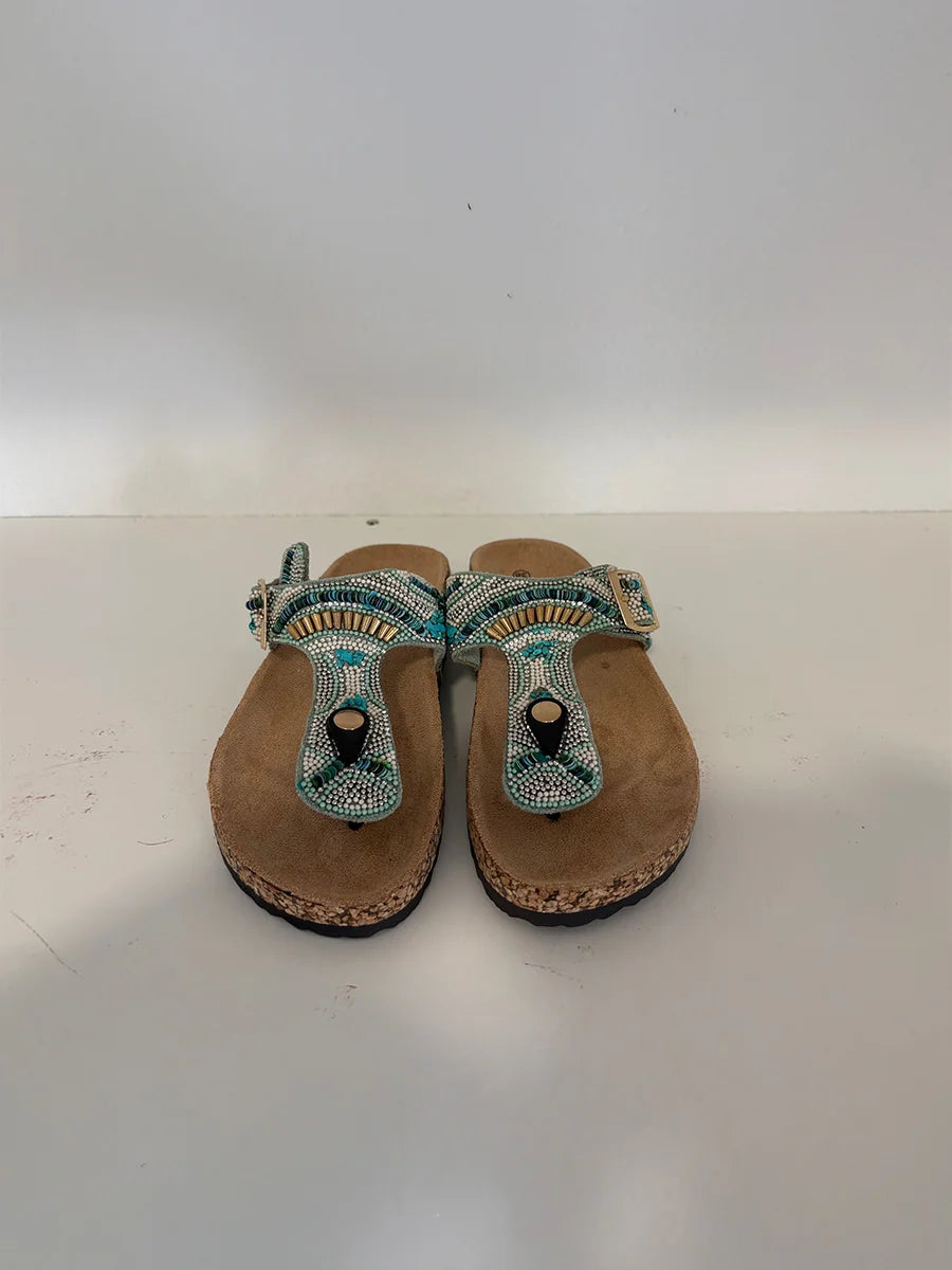 Beaded Strap Summer Sandals – Boho Chic