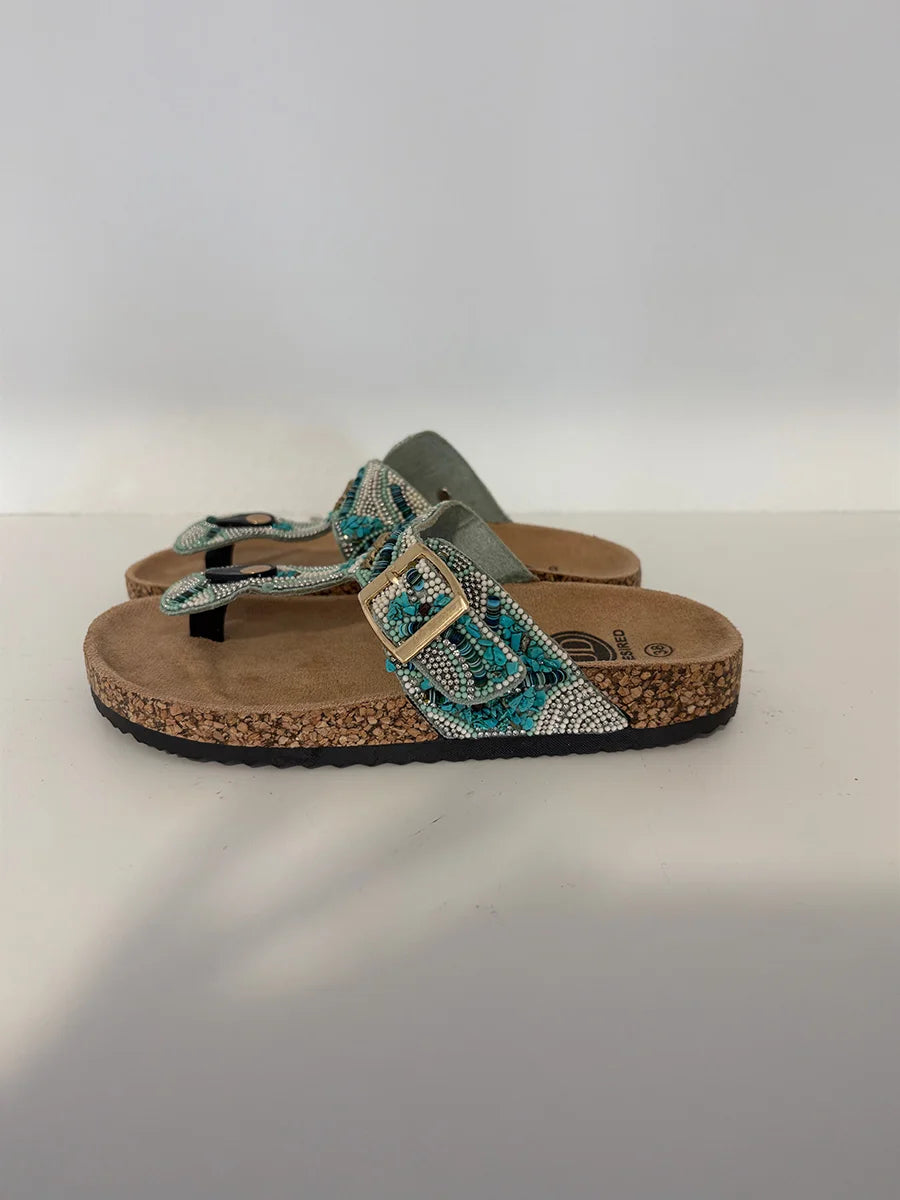 Beaded Strap Summer Sandals – Boho Chic