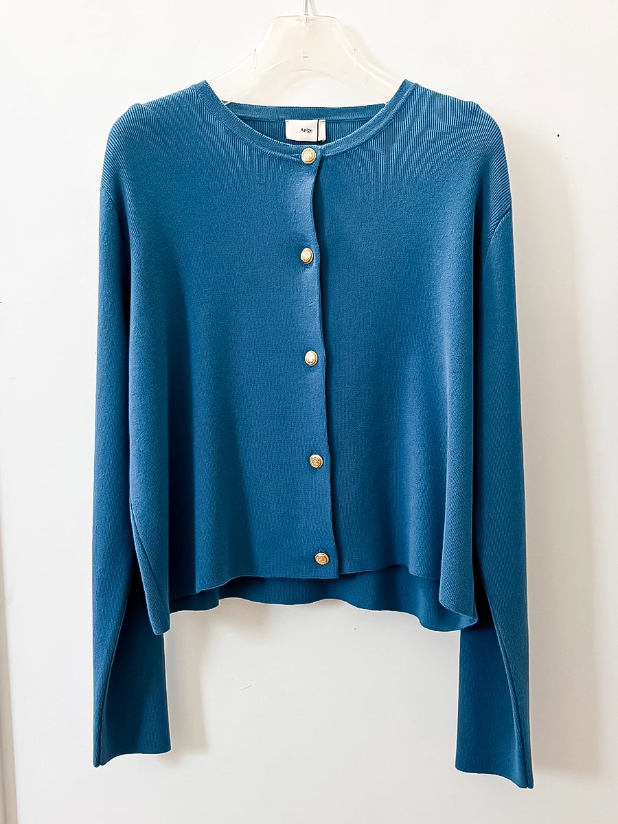 Blue Summer Knitwear Cardigan – Button Front