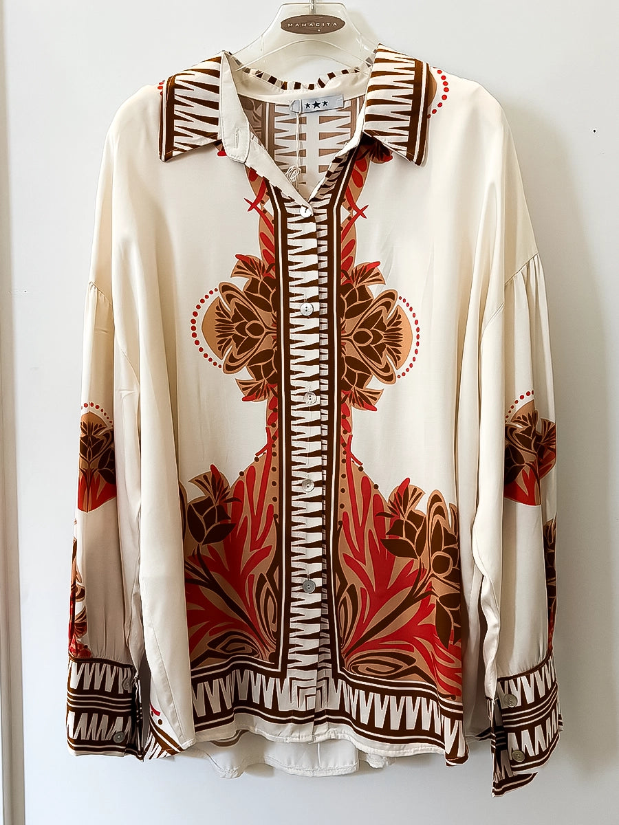 Boho Style Printed Summer Blouse