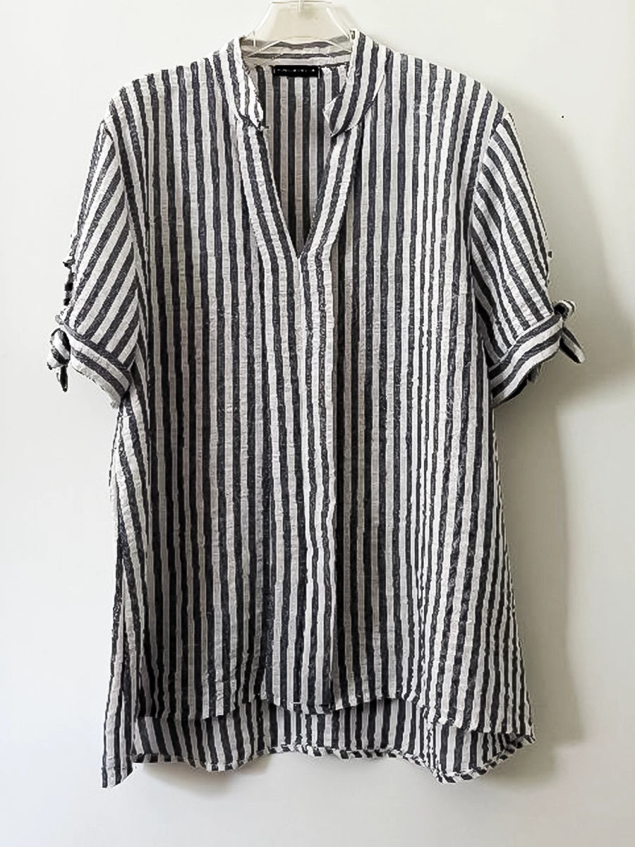 Lightweight Grey Striped Summer Blouse