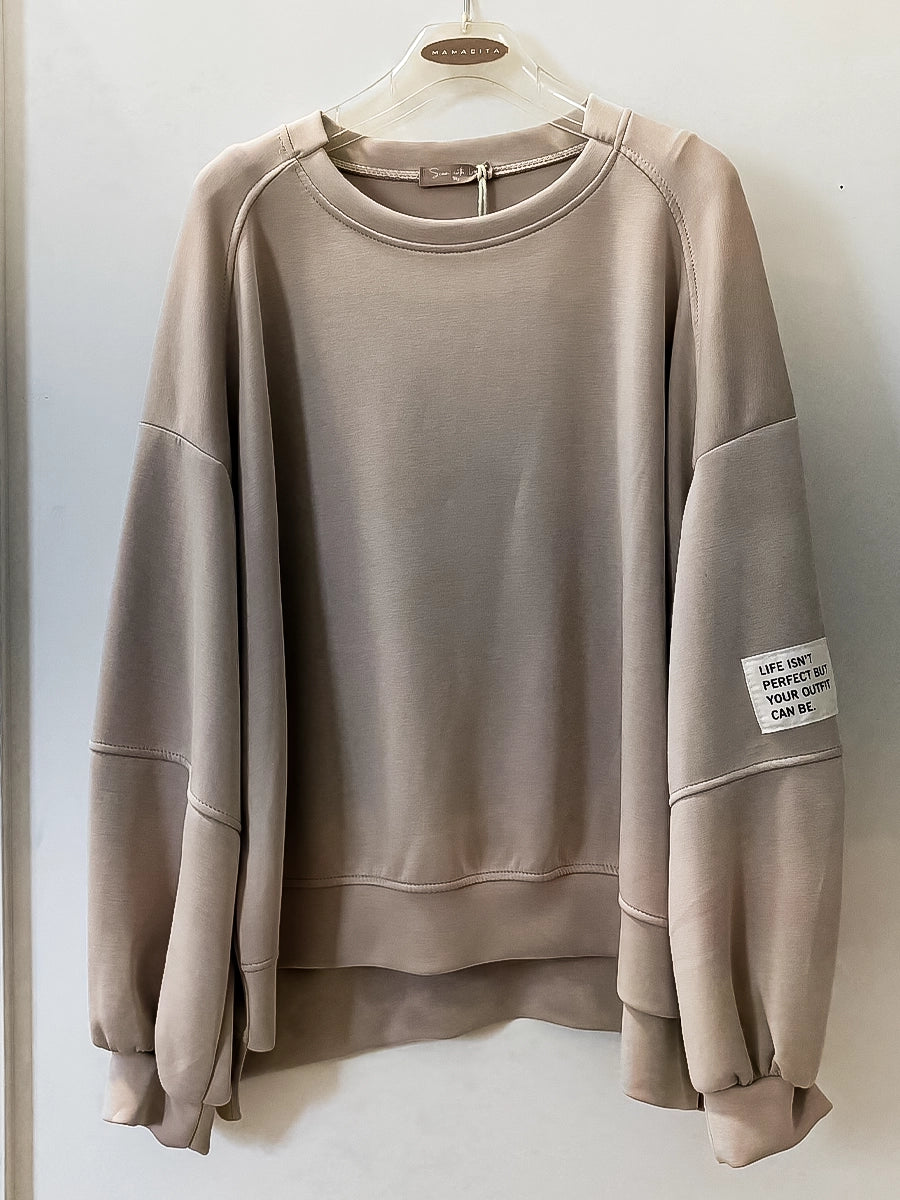 Casual Loose Fit Beige Autumn Sweater