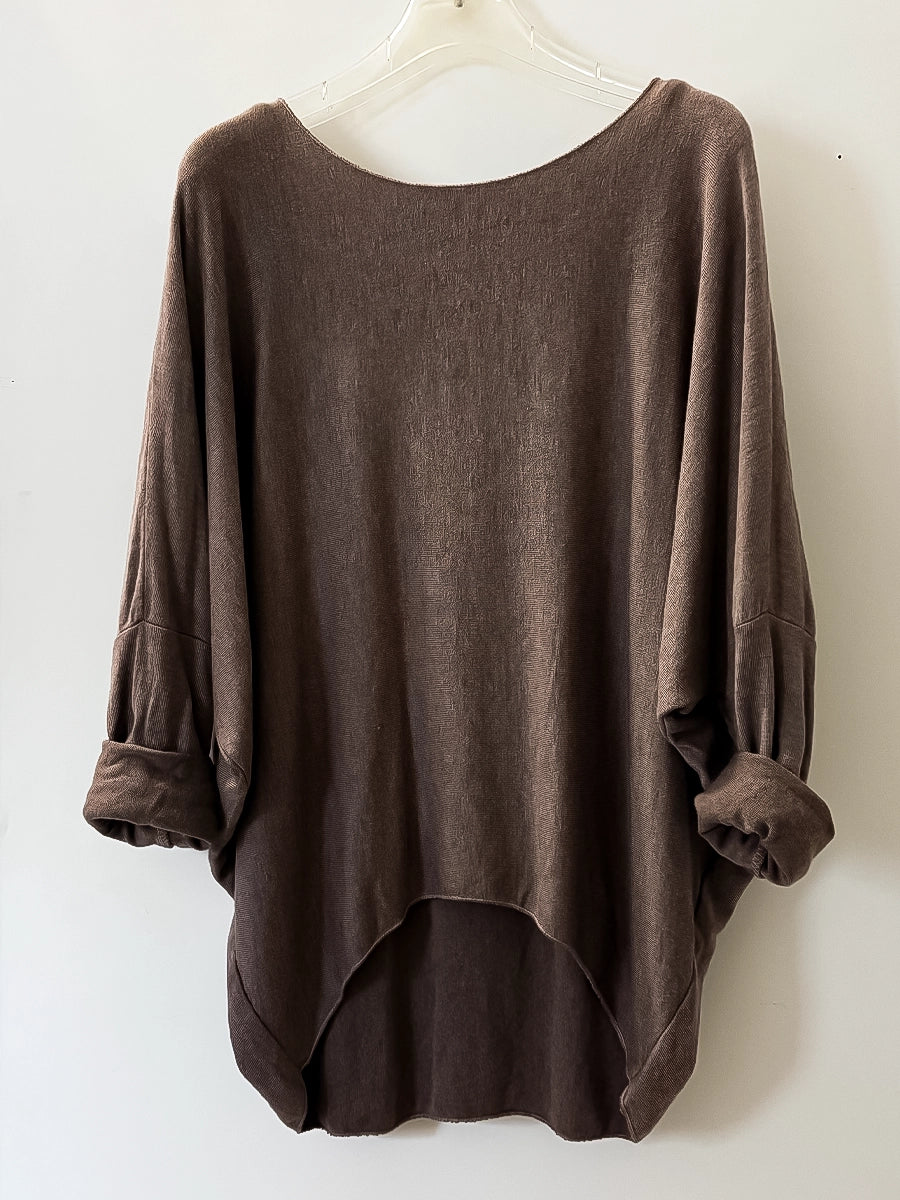 Casual Loose Fit Brown Autumn Shirt