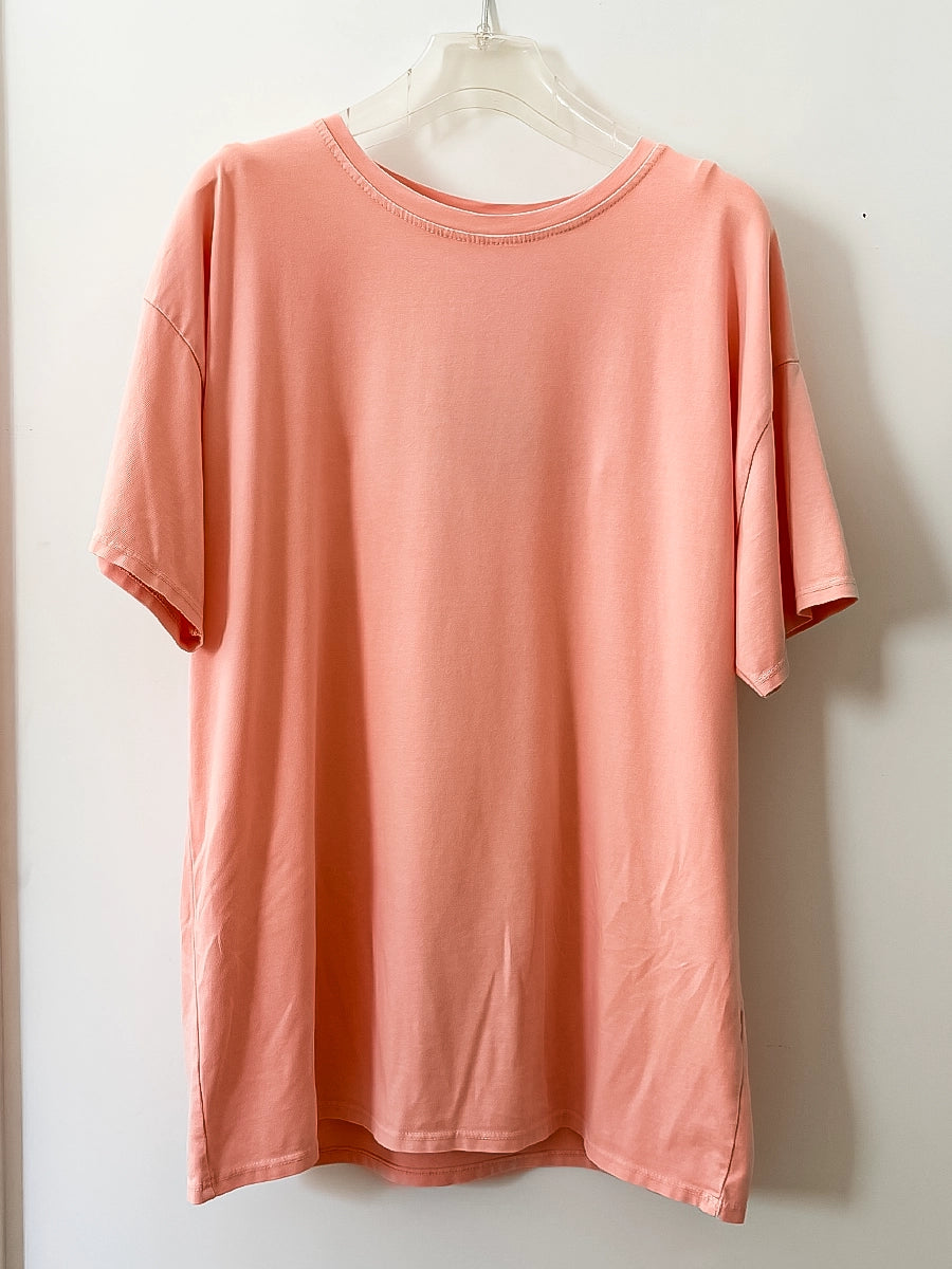 Casual Summer Knitwear Top – Coral Peach
