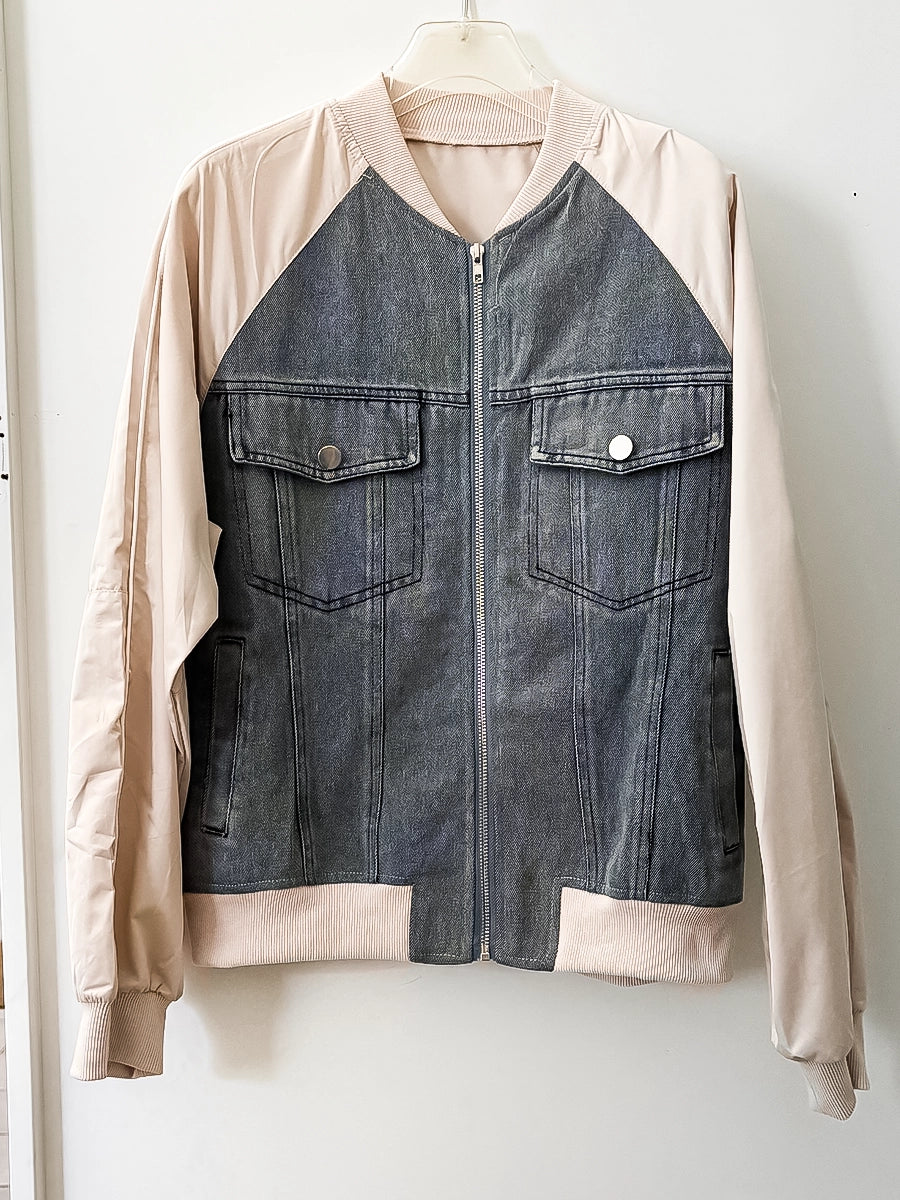 Denim Panel Summer Jacket