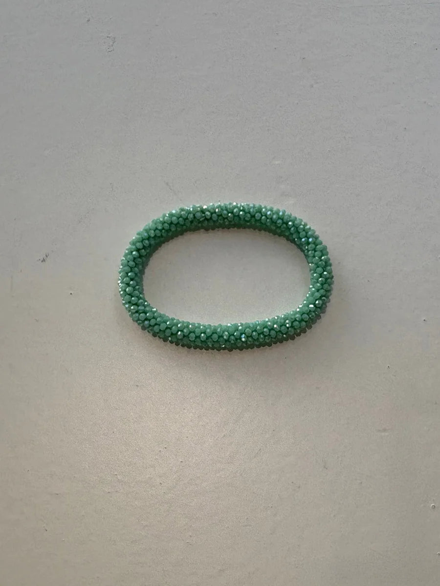 Green Woven Beaded Bracelet