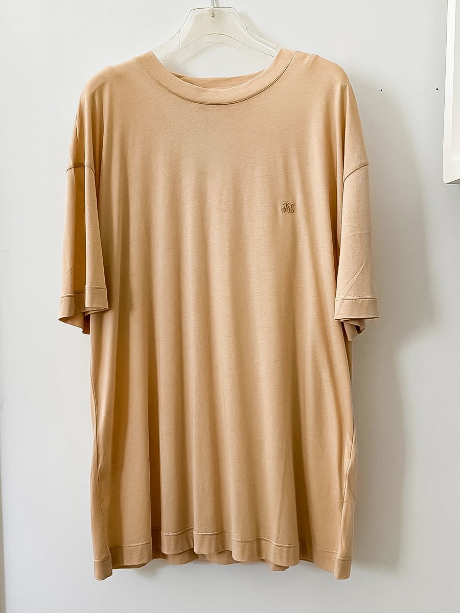 Minimalist Beige Summer Knitwear Pullover