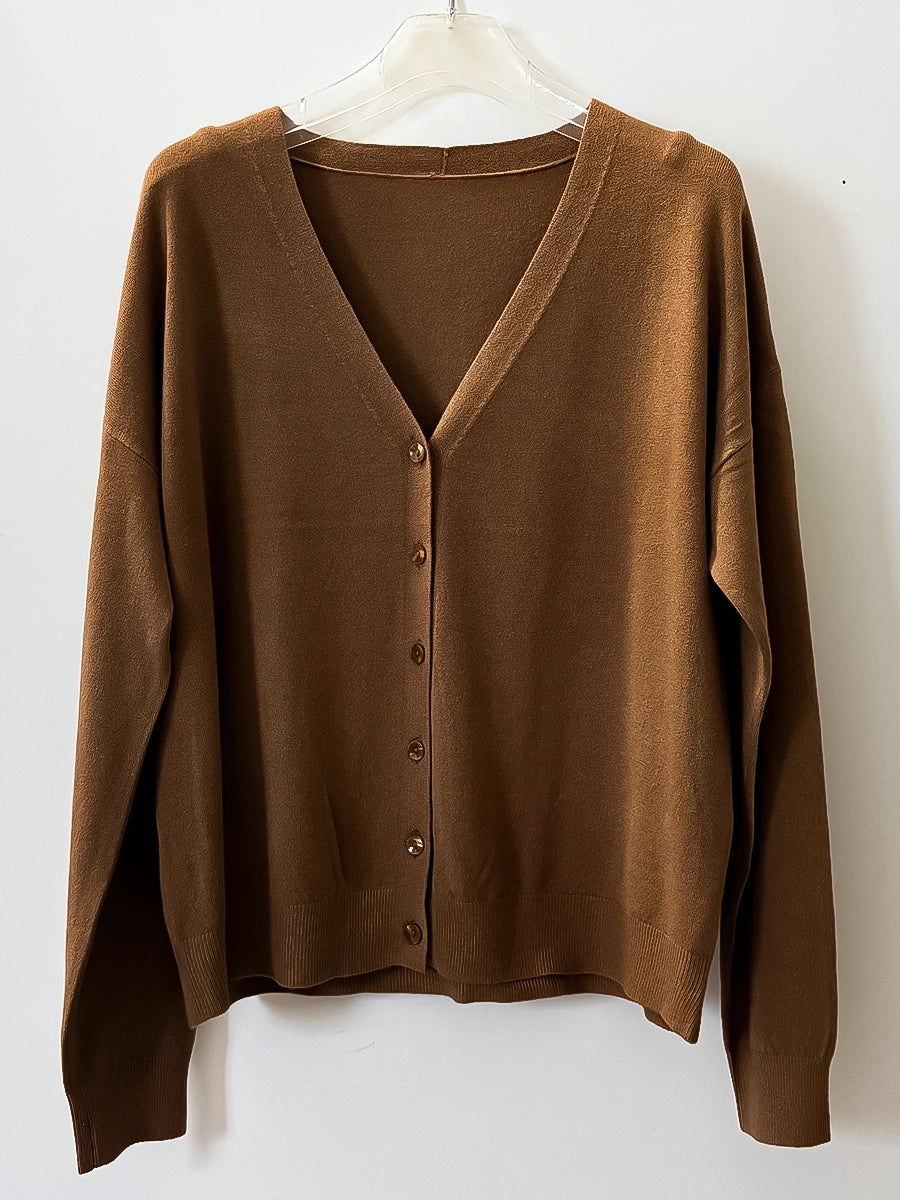 Minimalist Brown Knitwear Jacket
