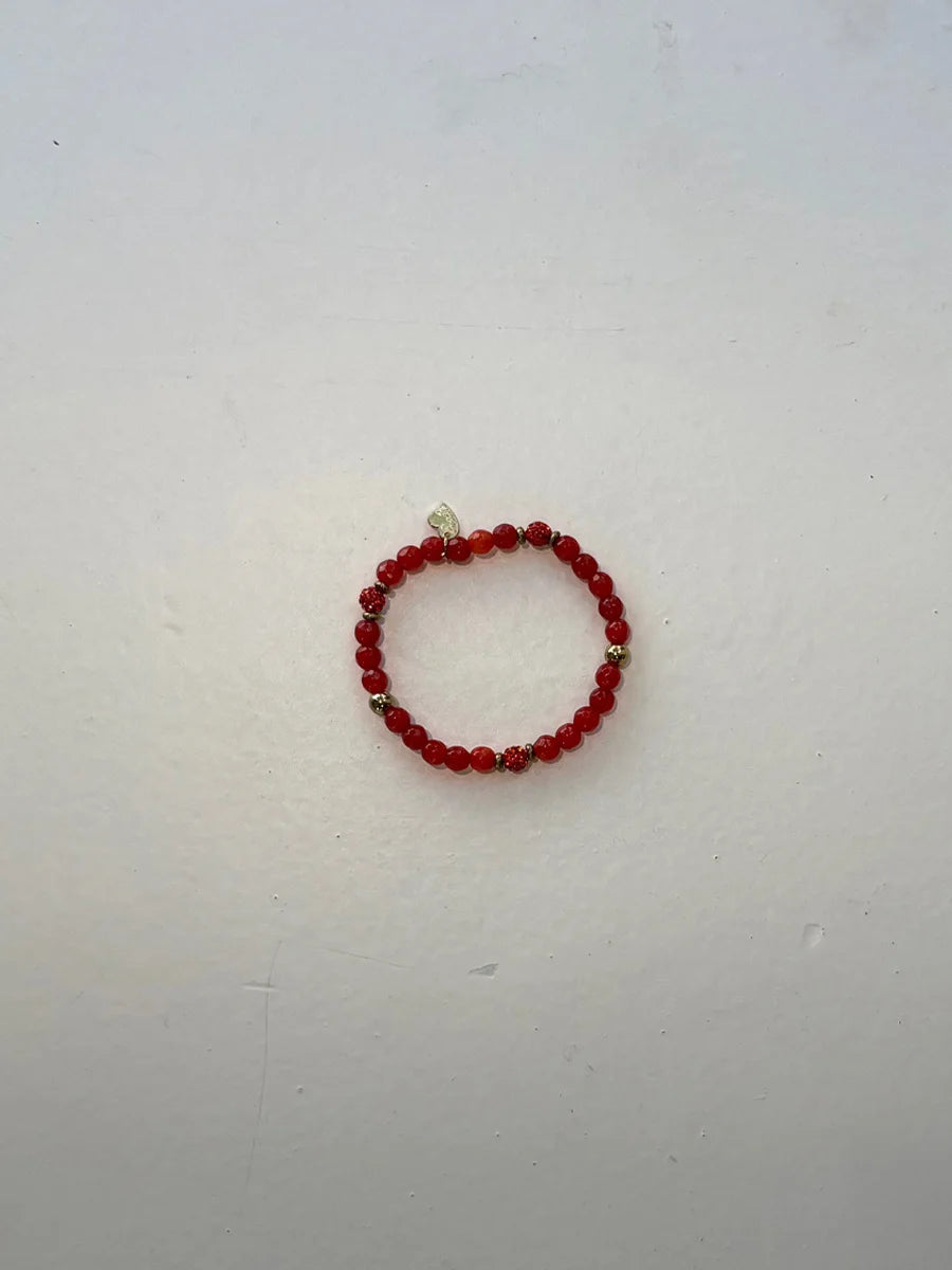 Red Beaded Summer Bracelet