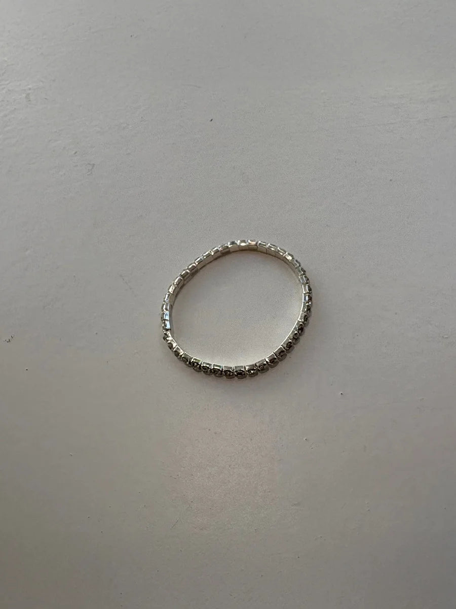 Silver Metallic Beaded Bracelet