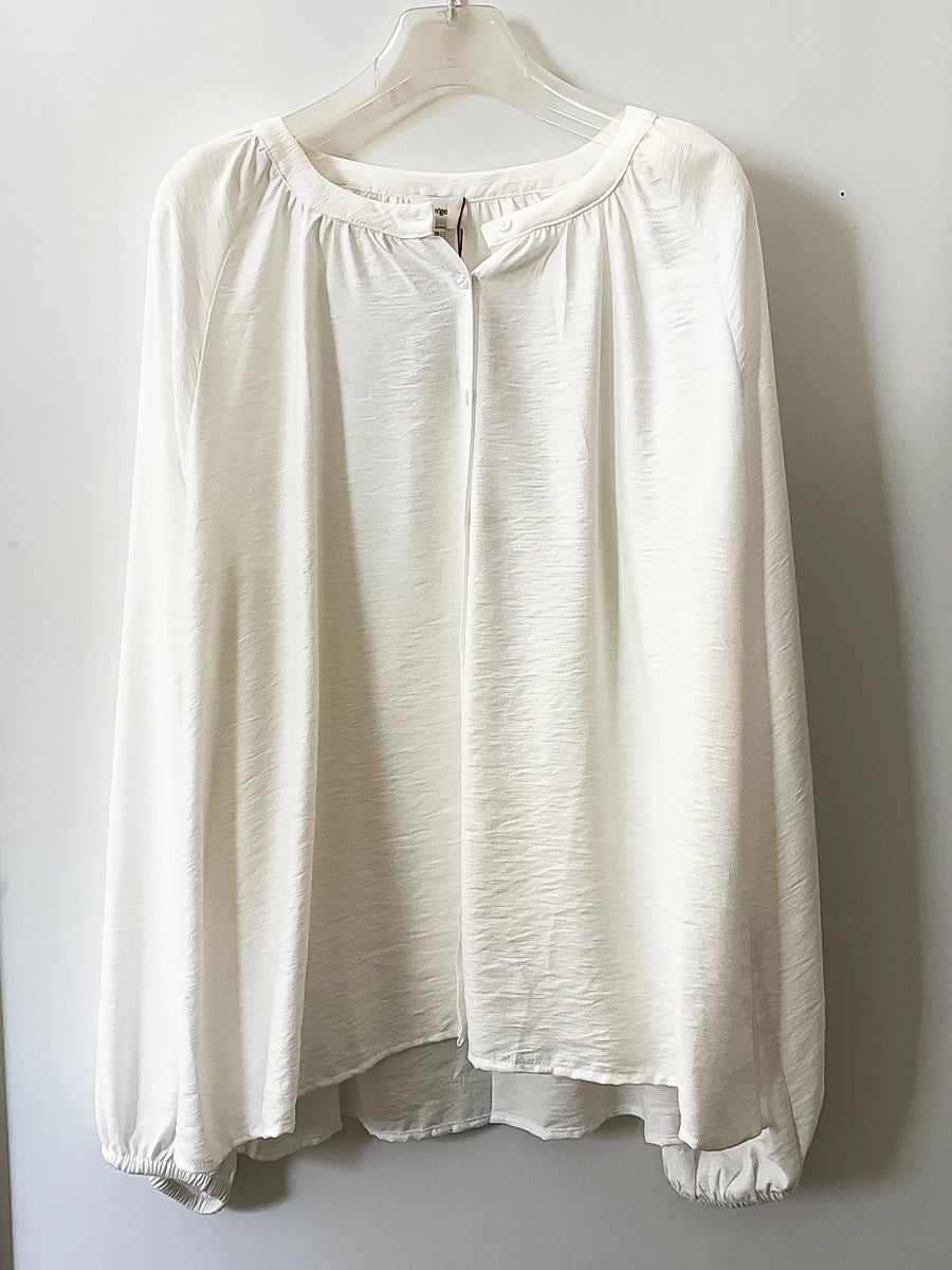 White Button Down Summer Blouse