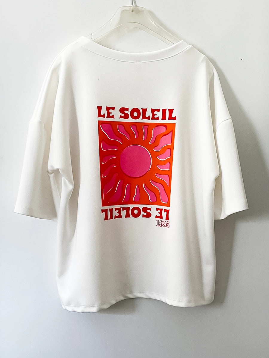 White Graphic Summer Shirt – Le Soleil Print