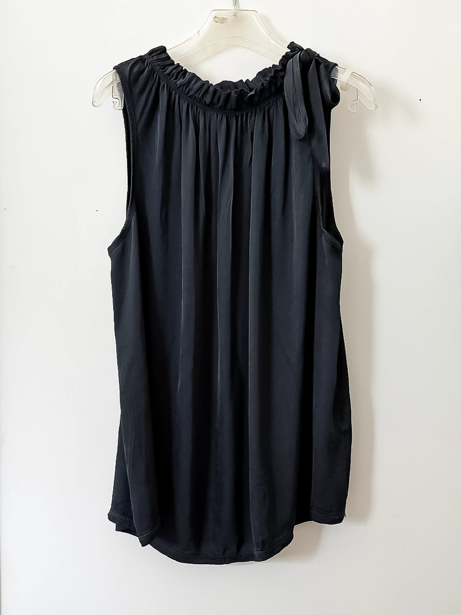 Black Tie-Neck Sleeveless Top