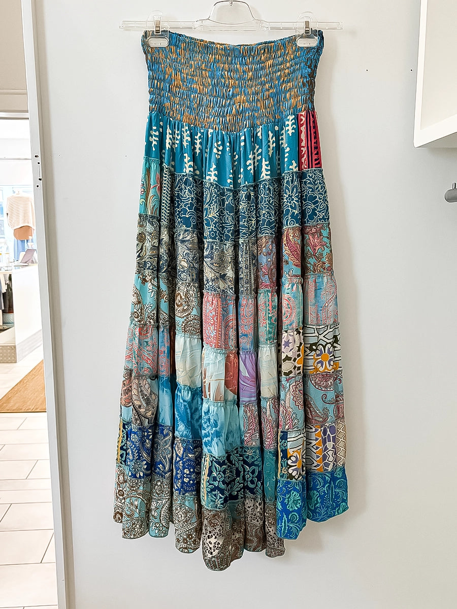 Olive Green Satin Maxi Skirt